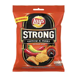 Чипсы картофельные Lays Strong Острый Чили 75 г