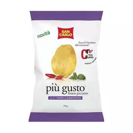 Чипсы картофельные San Carlo Piu Gusto со вкусом мяты и острого перца 150 г