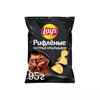 Чипсы Lays Рифленые Острые крылышки 95 г