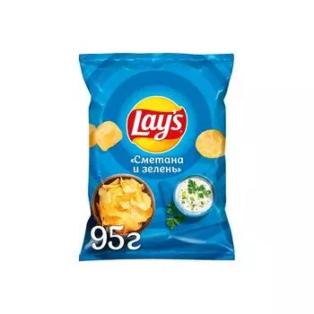 Чипсы Lays Сметана и зелень 95 г