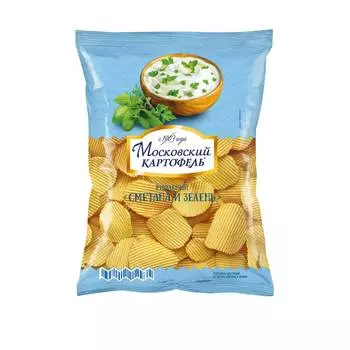 Чипсы Русский Продукт Московский картофель рифленые сметана и зелень 70 г