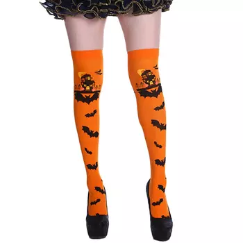 Чулки Long Cheng Yiwu City черно-оранжевые