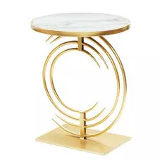 Cтолик кофейный Glasar с белым мрамором 40х40х51см