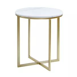 Cтолик кофейный Glasar с белым мрамором 41х41х47см