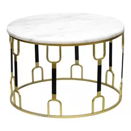 Cтолик кофейный Glasar с белым мрамором 57x57x38см