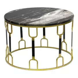 Cтолик кофейный Glasar с черным мрамором 57x57x38см
