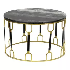 Cтолик кофейный Glasar с черным мрамором 67x67x42см