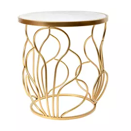 Cтолик кофейный с белым мрамором Glasar 40x40x42 см