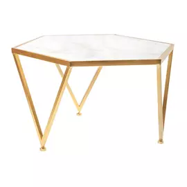 Cтолик кофейный с белым мрамором Glasar 58x50x38 см