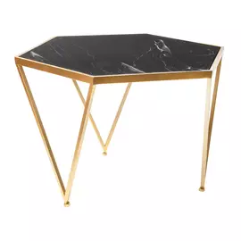 Cтолик кофейный с чёрным мрамором Glasar 69x60x42 см