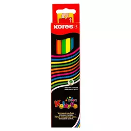 Цветные карандаши Kores неоновые 6 цветов