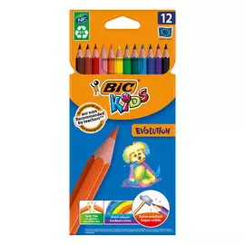 Цветные пластиковые карандаши BIC Кидс Эволюшн 12 цветов