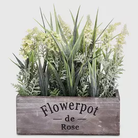 Цветок Hanlin искусственный лаванда в горшке 23х10х30 см фиолетовый