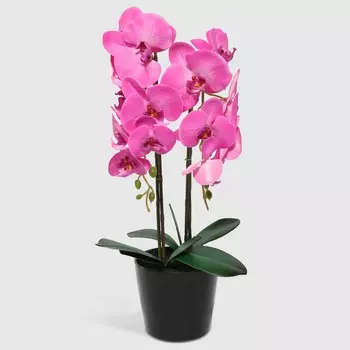 Цветок искусственный Fuzhou Light в горшке орхидея фуксия 62 см