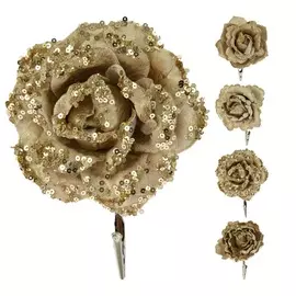 Цветок искусственный на клипсе Koopman NY 11x5x11 см золото в ассортименте