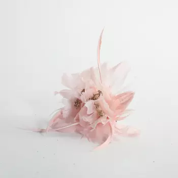 Цветок James Arts розовый на клипсе 12х10 см