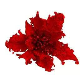 Цветок пуансеттия на клипсе красный Artborne