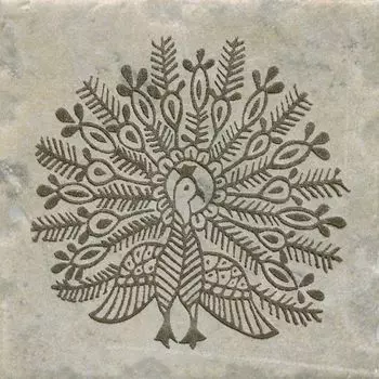 Декор Kerama Marazzi Каламкари Павлин серый 9,9x9,9 см A2400/1255T