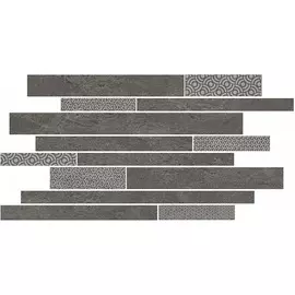 Декор Kerama Marazzi Ламелла Серый темный мозаичный SBM011\SG4585 50,2х25 см