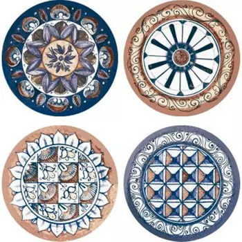 Декор Sanchis Circle Olambrilla Azzurro 100*100 мм