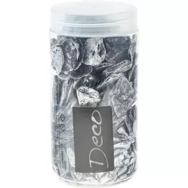 Декор сланец Eurosand 20-40 мм серебро в круглой банке