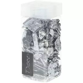 Декор сланец Eurosand 20-40 мм серебро в квадратной банке