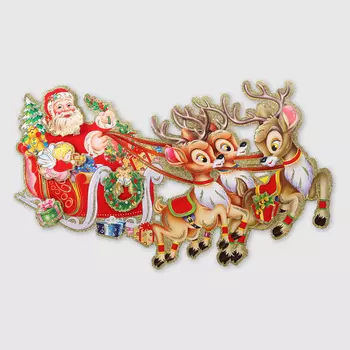 Декорация новогодняя Runxiang санта клаус и север