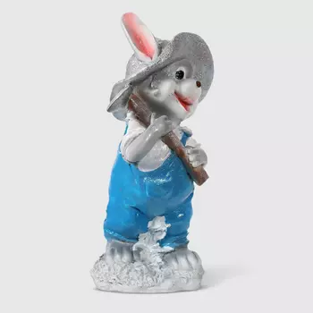 Декоративная Новогодняя фигура Полиформ Символ года Заяц в панамке с молотком 42 см