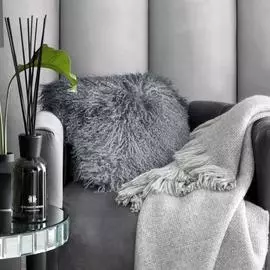 Подушка декоративная меховая Togas Либерт серая 40х40 см