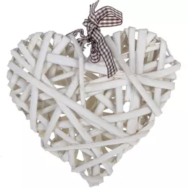 Декоративная подвеска Dekor pap Сердце белая 15 см