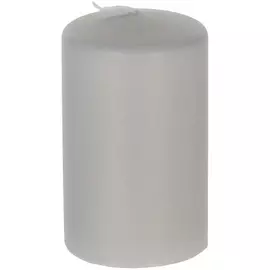 Декоративная свеча Wenzel Velours серебряная 6х10 см