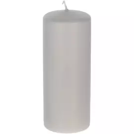 Декоративная свеча Wenzel Velours серебряная 6х15 см