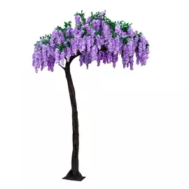 Дерево искусственное цветущее Beijing shenglin Глициния 3.2м лилового цвета
