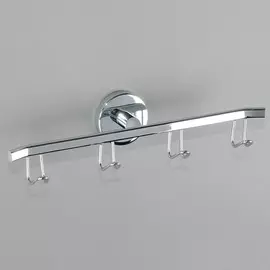 Держатель Elvan серебряный на 4 крючка 27х7х6 см