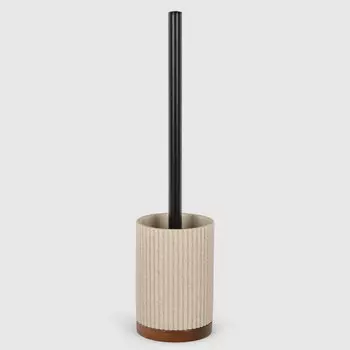 Держатель с ершиком Aspire sanitary из полирезина бежевый