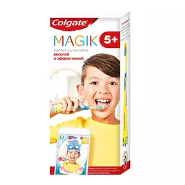 Детская зубная щетка Colgate Magik с приложением для чистки зубов, супермягкая, 5+