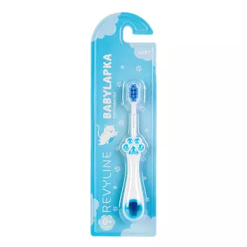 Детская зубная щётка Revyline babylapka 0+ , голубая мягкая