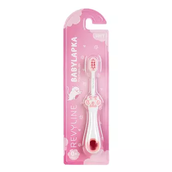 Детская зубная щётка Revyline babylapka 0+ , розовая мягкая