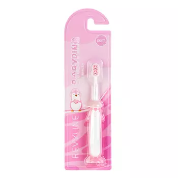 Детская зубная щётка Revyline babyping 0+ , розовая мягкая