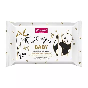 Детские влажные салфетки Premial без аромата 40 шт