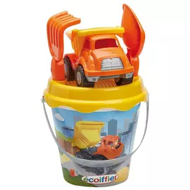 Детский набор для песочницы Ecoiffier ведерко с грузовиком и аксессуарами, 17 см