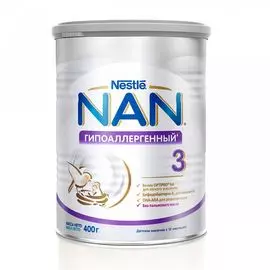 Детское молочко NAN 3 Optipro гипоаллергенный с 12 месяцев 400 г