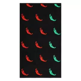 Детское полотенце Cleanelly Basic Red Pepper черное с красным 50х90 см