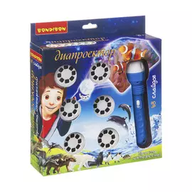 Диапроектор-фонарик Животные и Динозавры 6 дисков)