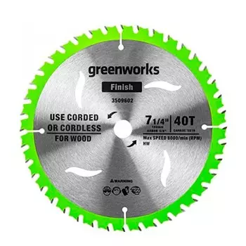 Диск пильный по дереву Greenworks 184x20 мм, 40T