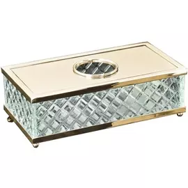 Диспенсер для салфеток Boheme Murano Cristal золотой 26,5х14х8,5 см