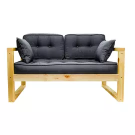 Диван AS Алекс м 141x73x64 сосна/черный