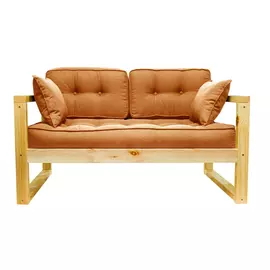 Диван AS Алекс м 141x73x64 сосна/оранжевый