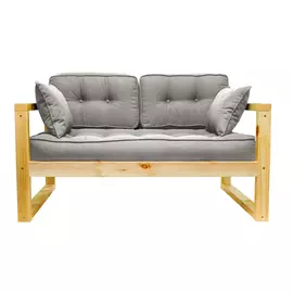 Диван AS Алекс м 141x73x64 сосна/серый