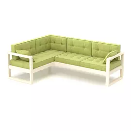 Диван AS Алекс у 220x160x80 беленый дуб/зеленый